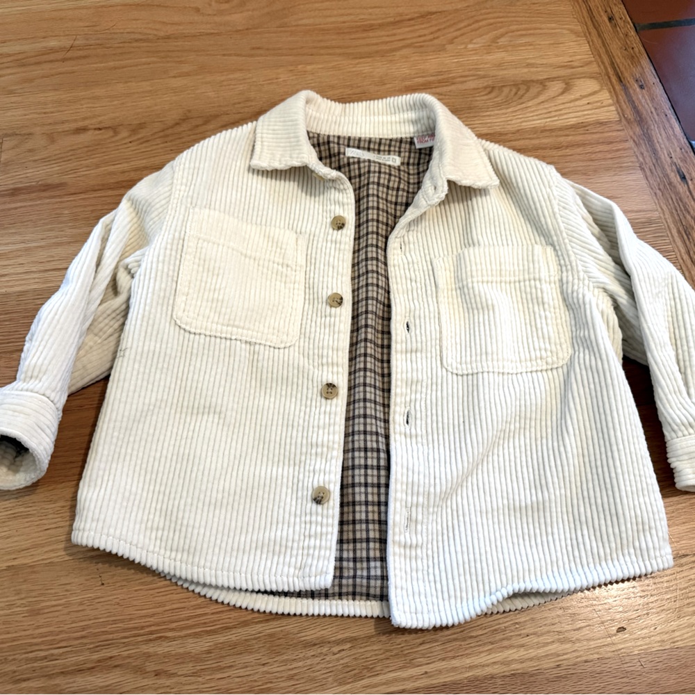 Zara toddler boys corduroy plain lined overshirt